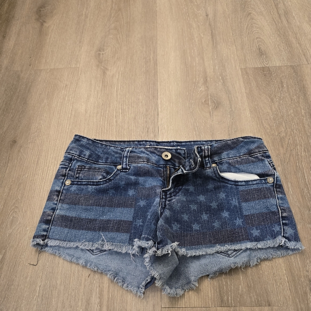 Y2k Bullhead Denim Star-Patterned Women Shorts Size 1
